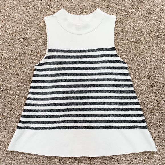 Anthropologie Moth Striped Mock Neck Knit Sleeveless Top Sz M - Picture 8 of 10